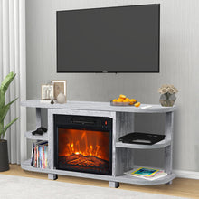 Load image into Gallery viewer, Decorative Modern 48" TV Stand with 18" Insert Electric Fireplace