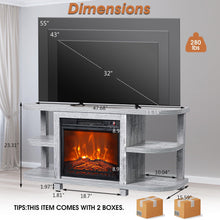 Load image into Gallery viewer, Decorative Modern 48" TV Stand with 18" Insert Electric Fireplace