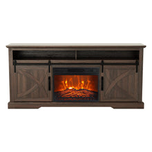 Carregar imagem no visualizador da galeria, 68" Farmhouse TV Stand with 23" Insert Opening Electric Fireplace
