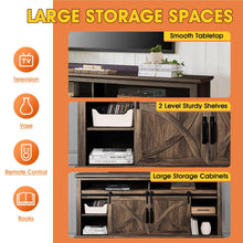 Carregar imagem no visualizador da galeria, 68" Farmhouse TV Stand with 23" Insert Opening Electric Fireplace