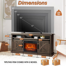Carregar imagem no visualizador da galeria, 68" Farmhouse TV Stand with 23" Insert Opening Electric Fireplace