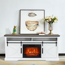 Carregar imagem no visualizador da galeria, 68" Farmhouse TV Stand with 23" Insert Opening Electric Fireplace