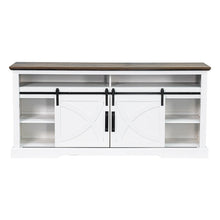 Carregar imagem no visualizador da galeria, 68" Farmhouse TV Stand with 23" Insert Opening Electric Fireplace