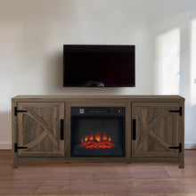 Carregar imagem no visualizador da galeria, 58" Farmhouse TV Stand with 18" Insert Electric Fireplace for Living Room