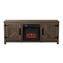 Carregar imagem no visualizador da galeria, 58" Farmhouse TV Stand with 18" Insert Electric Fireplace for Living Room