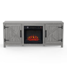 Carregar imagem no visualizador da galeria, 58" Farmhouse TV Stand with 18" Insert Electric Fireplace for Living Room