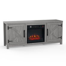 Carregar imagem no visualizador da galeria, 58" Farmhouse TV Stand with 18" Insert Electric Fireplace for Living Room