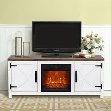 Carregar imagem no visualizador da galeria, 58" Farmhouse TV Stand with 18" Insert Electric Fireplace for Living Room