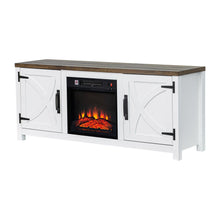 Carregar imagem no visualizador da galeria, 58" Farmhouse TV Stand with 18" Insert Electric Fireplace for Living Room