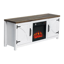 Carregar imagem no visualizador da galeria, 58" Farmhouse TV Stand with 18" Insert Electric Fireplace for Living Room