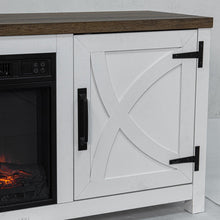 Carregar imagem no visualizador da galeria, 58" Farmhouse TV Stand with 18" Insert Electric Fireplace for Living Room