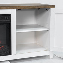 Carregar imagem no visualizador da galeria, 58" Farmhouse TV Stand with 18" Insert Electric Fireplace for Living Room