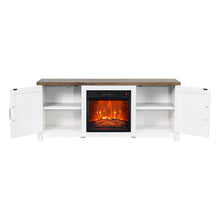 Carregar imagem no visualizador da galeria, 58" Farmhouse TV Stand with 18" Insert Electric Fireplace for Living Room