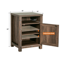 Carregar imagem no visualizador da galeria, 18" Solid Wood Farmhouse Nightstand for Bedroom in Brown or Grey or White