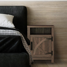 Carregar imagem no visualizador da galeria, 18" Solid Wood Farmhouse Nightstand for Bedroom in Brown or Grey or White