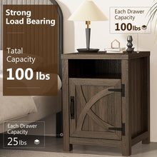 Carregar imagem no visualizador da galeria, 18" Solid Wood Farmhouse Nightstand for Bedroom in Brown or Grey or White