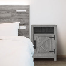 Carregar imagem no visualizador da galeria, 18" Solid Wood Farmhouse Nightstand for Bedroom in Brown or Grey or White