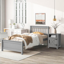 Carregar imagem no visualizador da galeria, 18" Solid Wood Farmhouse Nightstand for Bedroom in Brown or Grey or White