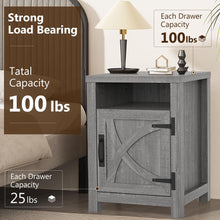 Carregar imagem no visualizador da galeria, 18" Solid Wood Farmhouse Nightstand for Bedroom in Brown or Grey or White