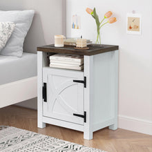 Carregar imagem no visualizador da galeria, 18" Solid Wood Farmhouse Nightstand for Bedroom in Brown or Grey or White