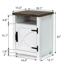 Carregar imagem no visualizador da galeria, 18" Solid Wood Farmhouse Nightstand for Bedroom in Brown or Grey or White