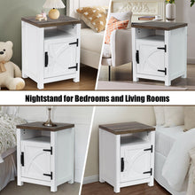 Carregar imagem no visualizador da galeria, 18" Solid Wood Farmhouse Nightstand for Bedroom in Brown or Grey or White