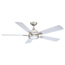 Carregar imagem no visualizador da galeria, 52" Tata Nagar Industrial Brush Nickel Downrod Mount Reversible Ceiling Fan with Lighting and Remote Control