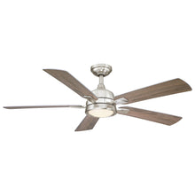 Carregar imagem no visualizador da galeria, 52" Tata Nagar Industrial Brush Nickel Downrod Mount Reversible Ceiling Fan with Lighting and Remote Control
