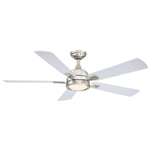 Carregar imagem no visualizador da galeria, 52" Tata Nagar Industrial Brush Nickel Downrod Mount Reversible Ceiling Fan with Lighting and Remote Control