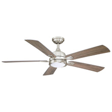 Carregar imagem no visualizador da galeria, 52" Tata Nagar Industrial Brush Nickel Downrod Mount Reversible Ceiling Fan with Lighting and Remote Control