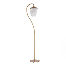 Carregar imagem no visualizador da galeria, 1-Light Golden Floor Lamp with Crystal Shade
