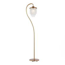 Carregar imagem no visualizador da galeria, 1-Light Golden Floor Lamp with Crystal Shade