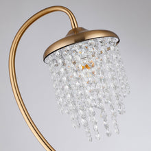 Carregar imagem no visualizador da galeria, 1-Light Golden Floor Lamp with Crystal Shade
