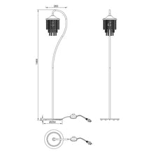 Carregar imagem no visualizador da galeria, 1-Light Golden Floor Lamp with Crystal Shade