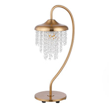 Carregar imagem no visualizador da galeria, 1-Light Golden Modern Table Lamp with Crystal Shade