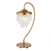 Carregar imagem no visualizador da galeria, 1-Light Golden Modern Table Lamp with Crystal Shade