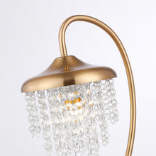 Carregar imagem no visualizador da galeria, 1-Light Golden Modern Table Lamp with Crystal Shade
