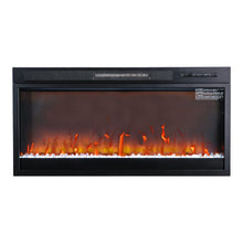 Carregar imagem no visualizador da galeria, 36" Modern Black Insert Electric Fireplace with Remote Control