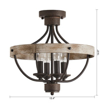 Carregar imagem no visualizador da galeria, 4-Light Industrial Ceiling Light