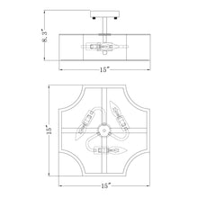 Carregar imagem no visualizador da galeria, 3-Light Vintage Golden LED Semi Flush Mount Light for Entrance, Closet, Kitchen