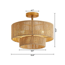Carregar imagem no visualizador da galeria, 3-Light Traditional Farmhouse Wabi-Sabi Flush Mount Light