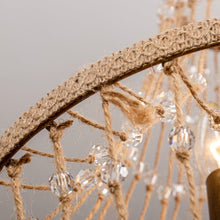 Carregar imagem no visualizador da galeria, Modern Beaded Basket Weathered Wood 4-Light Chandelier