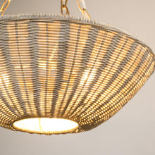 Carregar imagem no visualizador da galeria, Farmhouse 3-Light Rattan Island Pendant Lighting in Bowl Shape