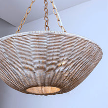 Carregar imagem no visualizador da galeria, Farmhouse 3-Light Rattan Island Pendant Lighting in Bowl Shape