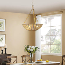Carregar imagem no visualizador da galeria, Farmhouse 3-Light Rattan Island Pendant Lighting in Bowl Shape