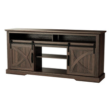 Carregar imagem no visualizador da galeria, 68" Farmhouse TV Stand with Double Sliding Barn Doors for Living Room