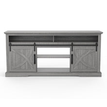 Carregar imagem no visualizador da galeria, 68" Farmhouse TV Stand with Double Sliding Barn Doors for Living Room