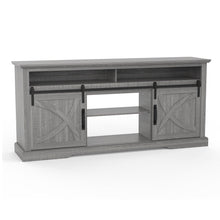 Carregar imagem no visualizador da galeria, 68" Farmhouse TV Stand with Double Sliding Barn Doors for Living Room