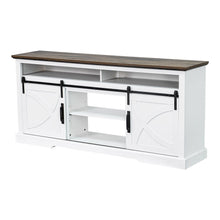 Carregar imagem no visualizador da galeria, 68" Farmhouse TV Stand with Double Sliding Barn Doors for Living Room