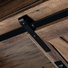 Carregar imagem no visualizador da galeria, 68" Farmhouse TV Stand with Double Sliding Barn Doors for Living Room